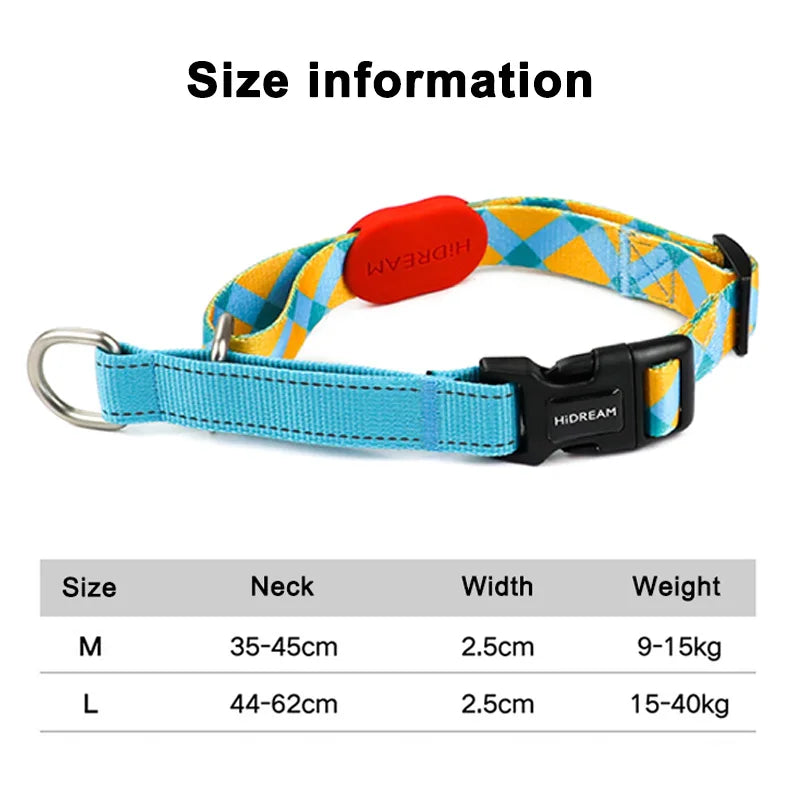 Reflective Nylon Martingale Dog Collar