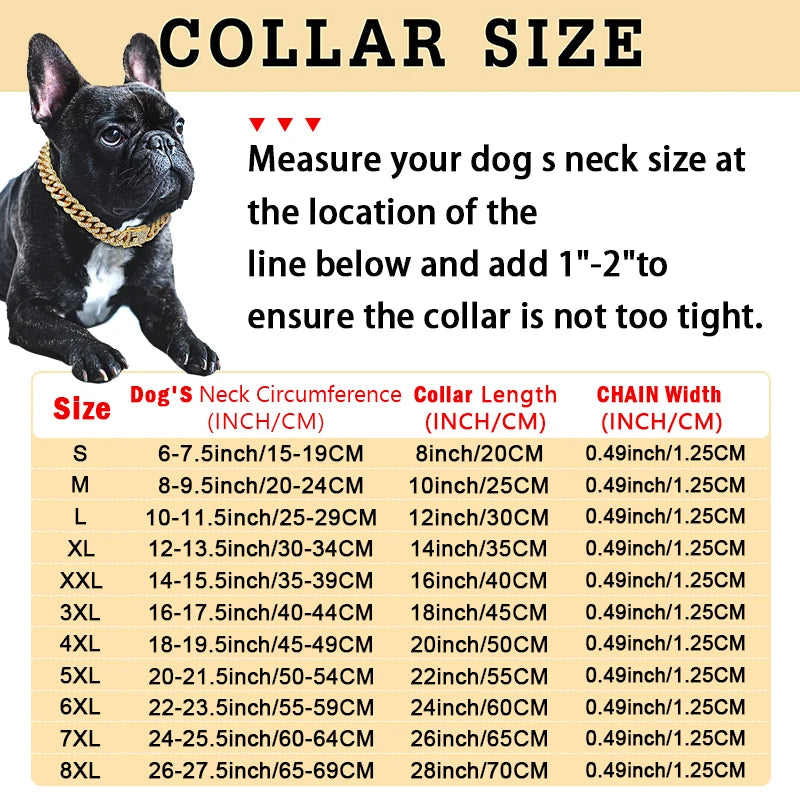 Diamond Cuban Dog Chain Collar