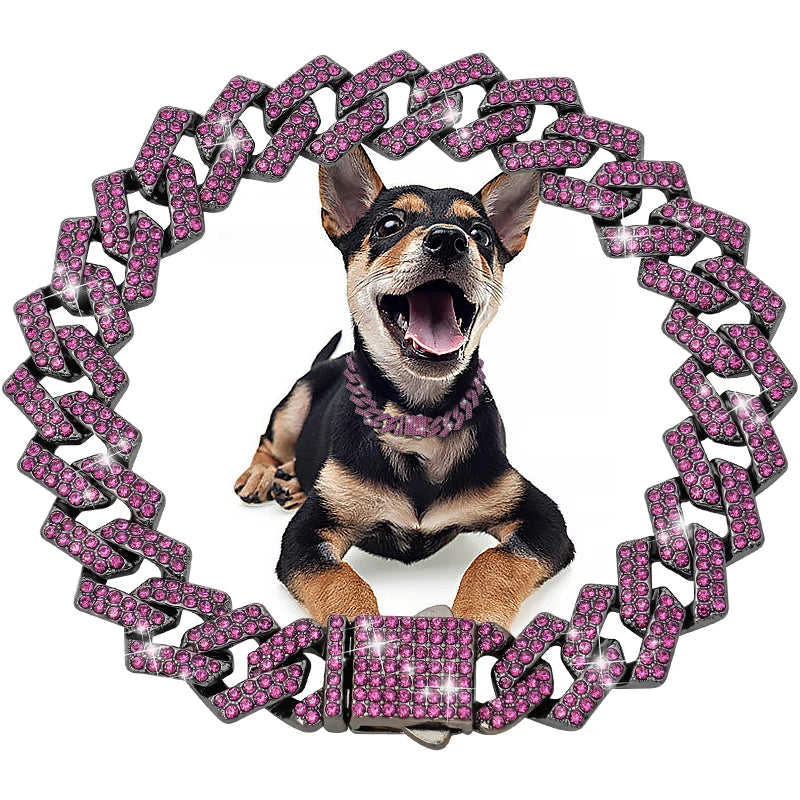 Diamond Cuban Dog Chain Collar