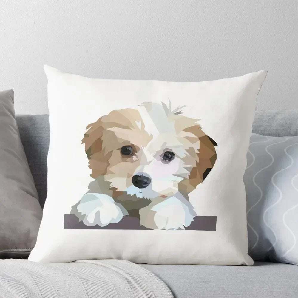 Cute Cavachon Dog Throw Pillow Cushion Cover