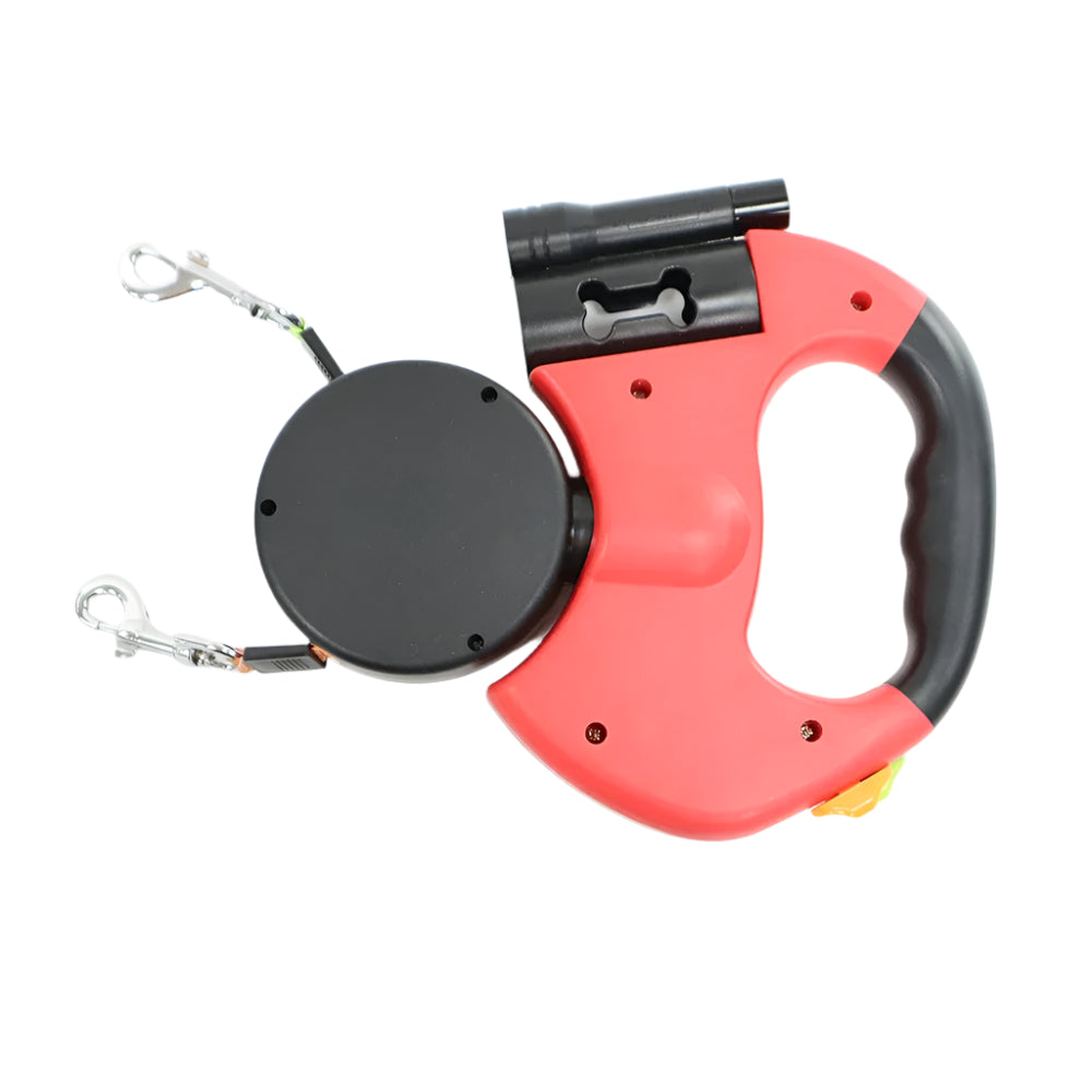 Retractable Dual Doggie Leash with LED Light