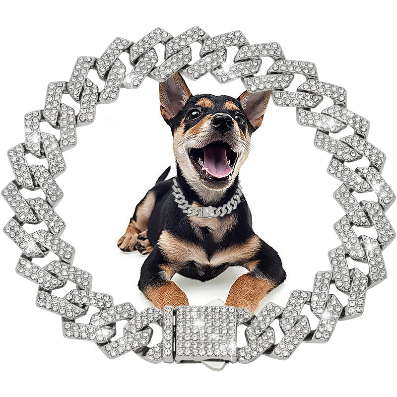 Diamond Cuban Dog Chain Collar