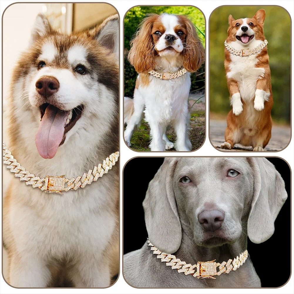 Diamond Cuban Dog Chain Collar