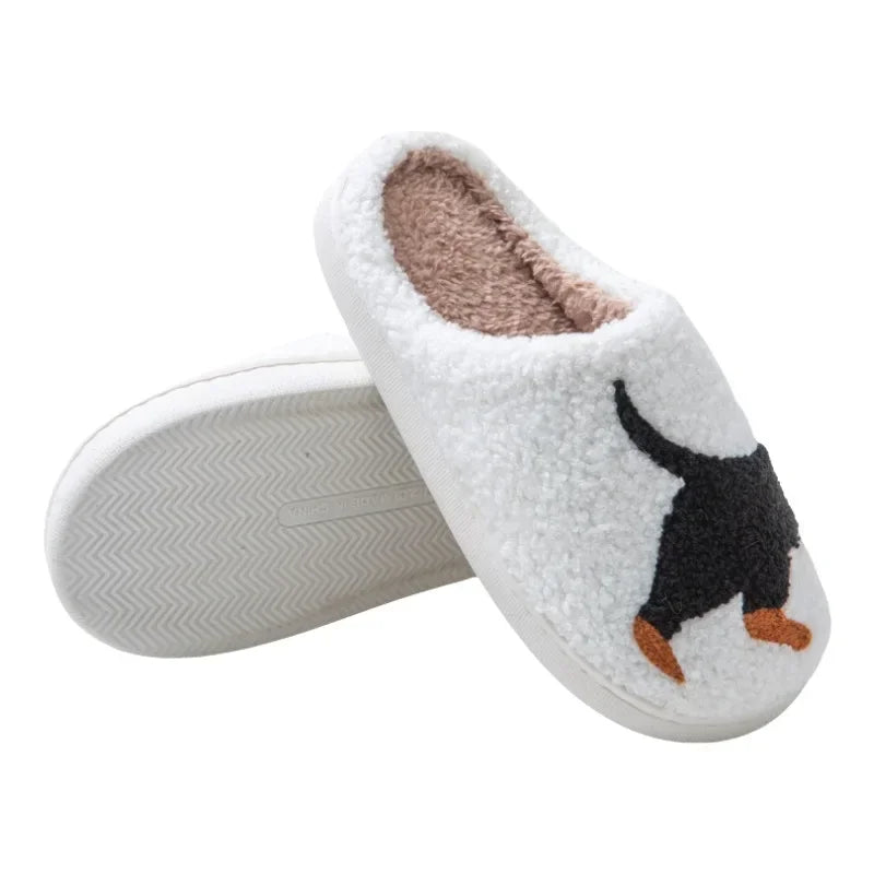 Dachshund Embroidered Unisex Winter Slippers