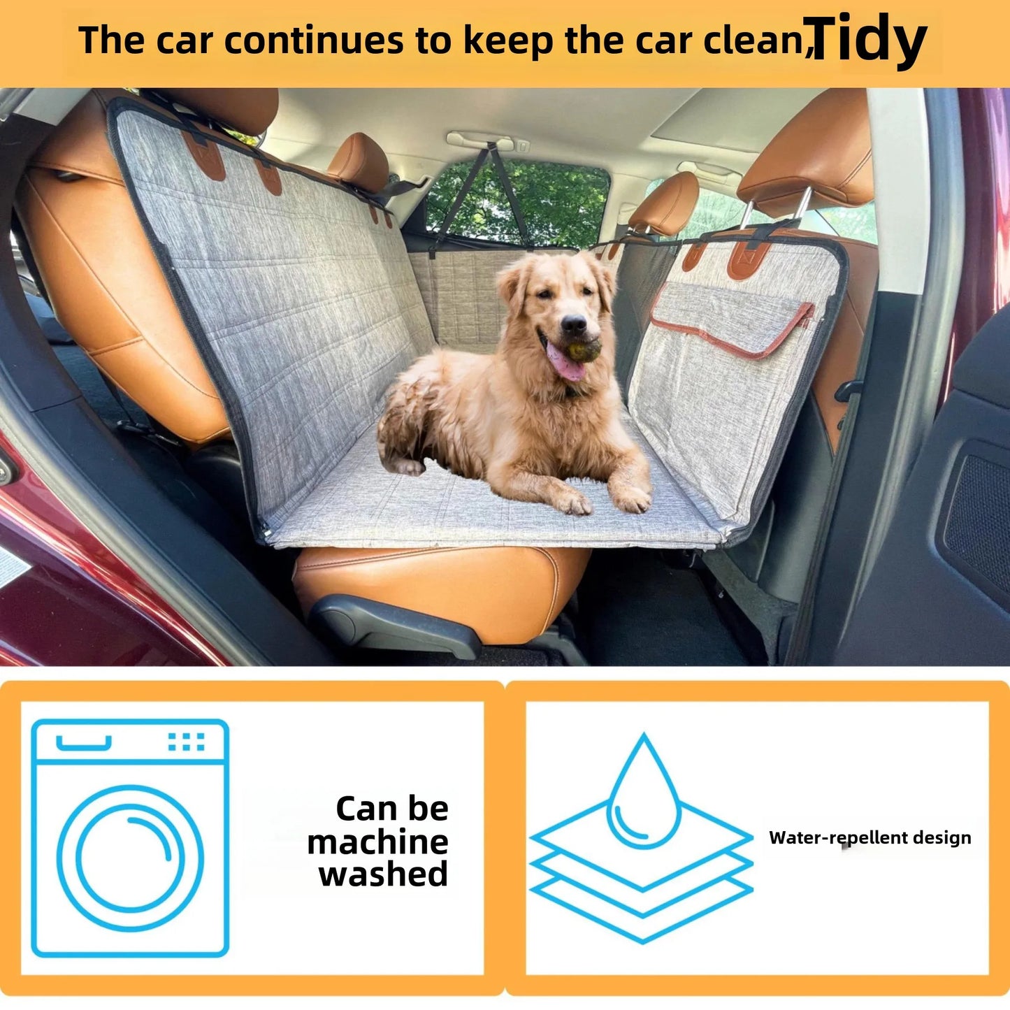 Extended rear seat pet car mat widened support board car carrying dog mat back seat pet mat
