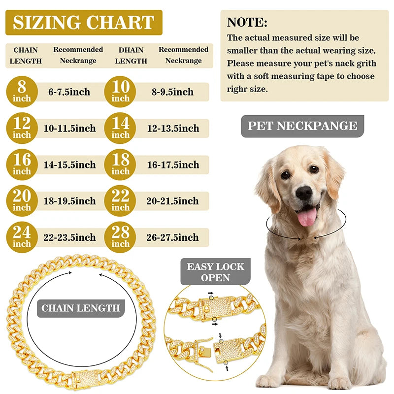 Diamond Cuban Dog Chain Collar