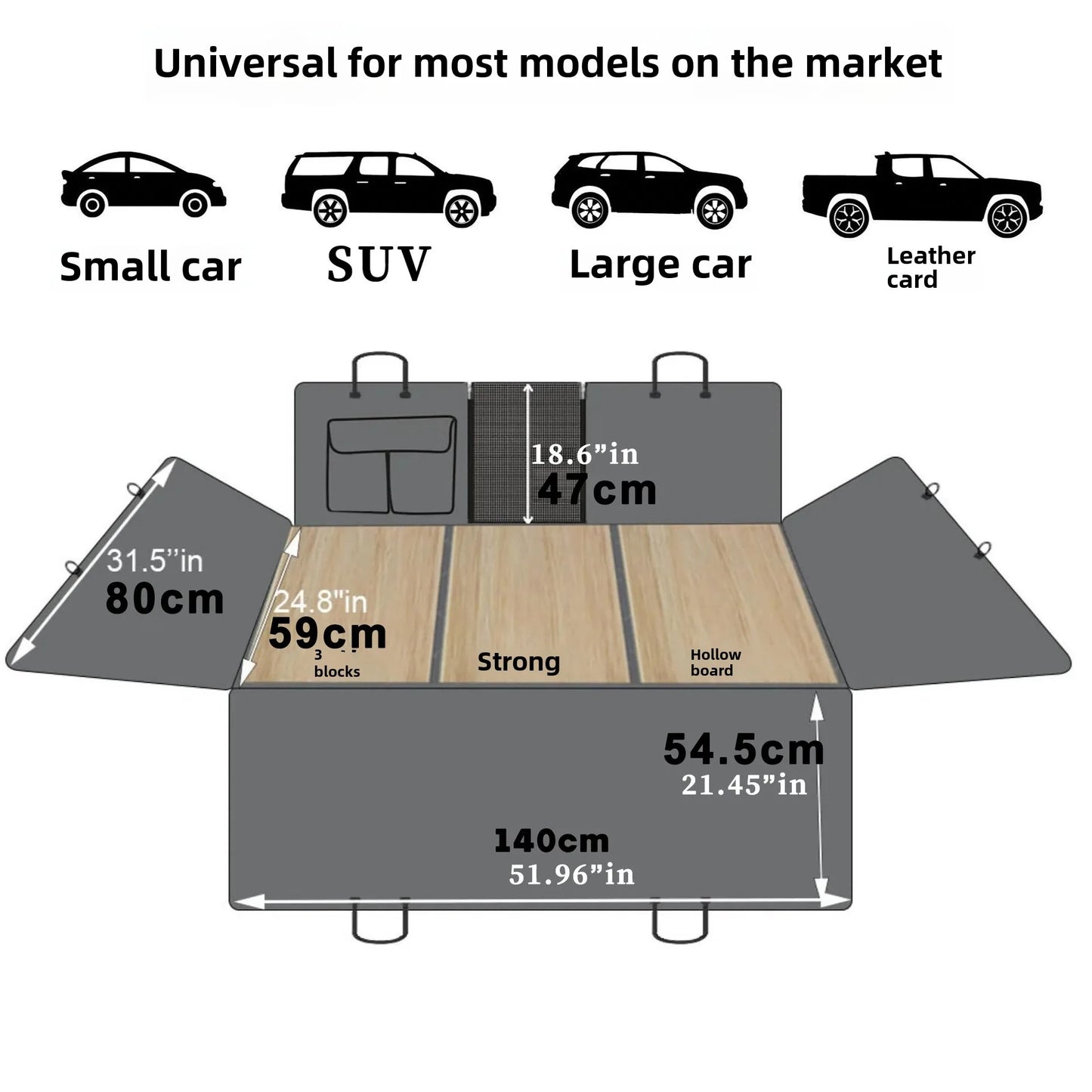 Extended rear seat pet car mat widened support board car carrying dog mat back seat pet mat