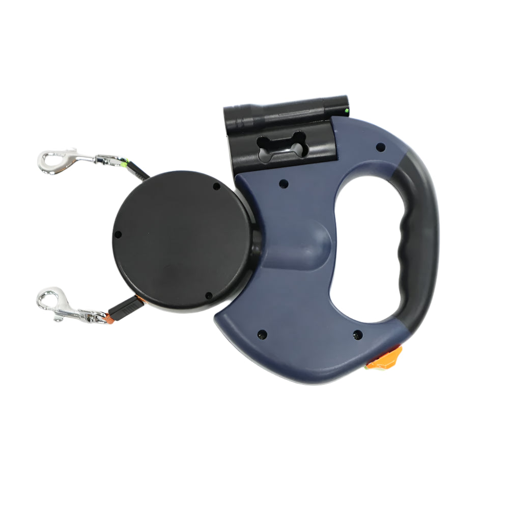 Retractable Dual Doggie Leash with LED Light