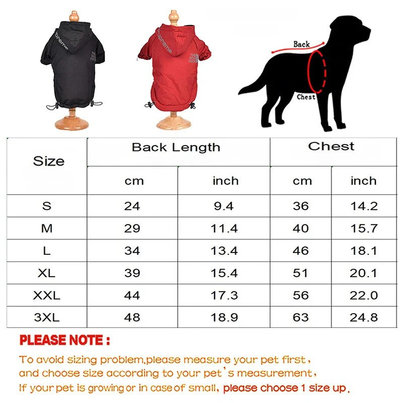 PawGuard Dog Face Waterproof Dog Hoodie