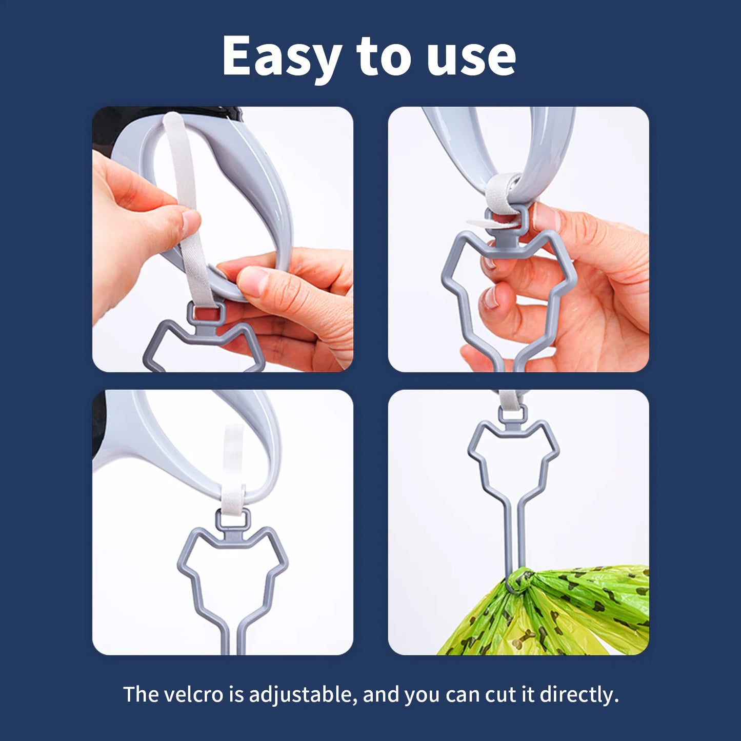 Hands-Free Dog Poop Bag Holder – Waste Bag Leash Dispenser Clip