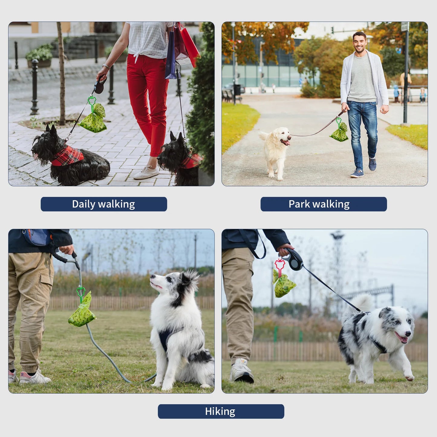 Hands-Free Dog Poop Bag Holder – Waste Bag Leash Dispenser Clip