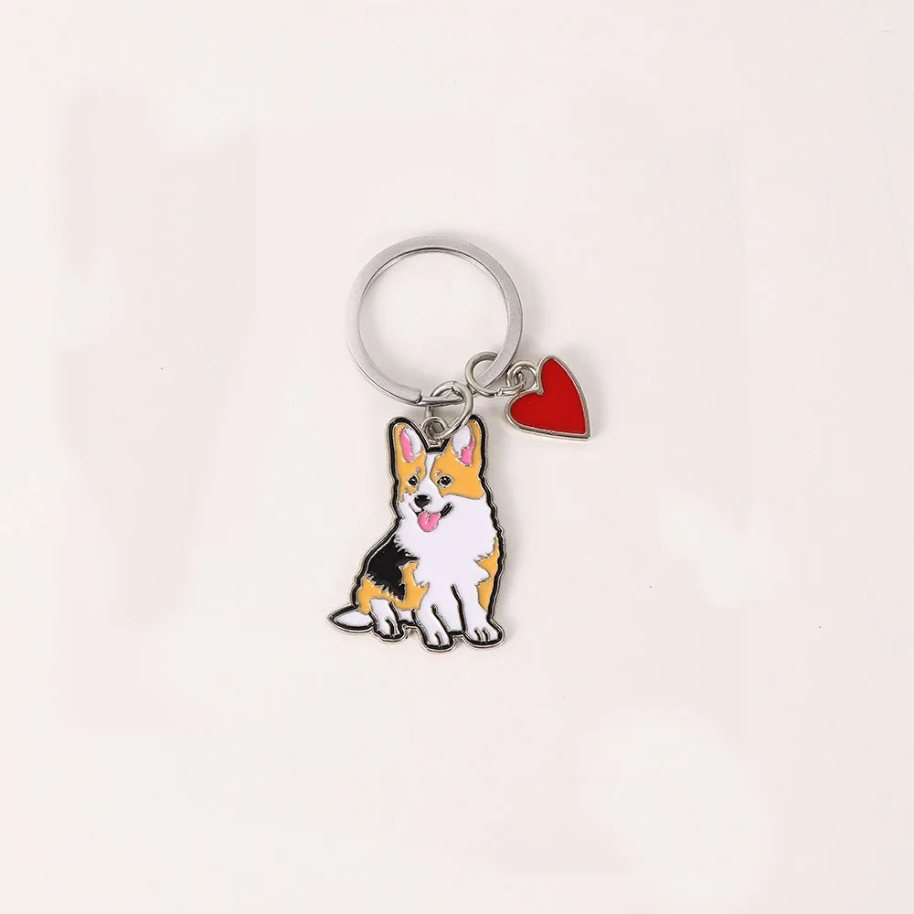 Cute Metal Dog Keychain