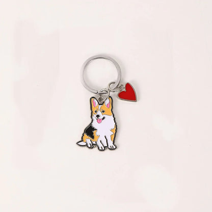 Cute Metal Dog Keychain