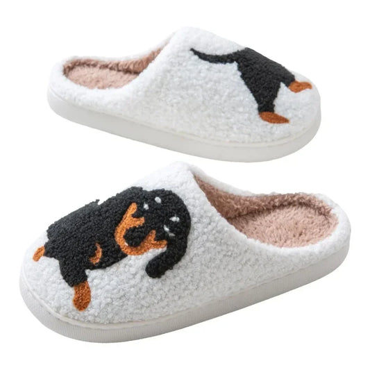 Dachshund Embroidered Unisex Winter Slippers