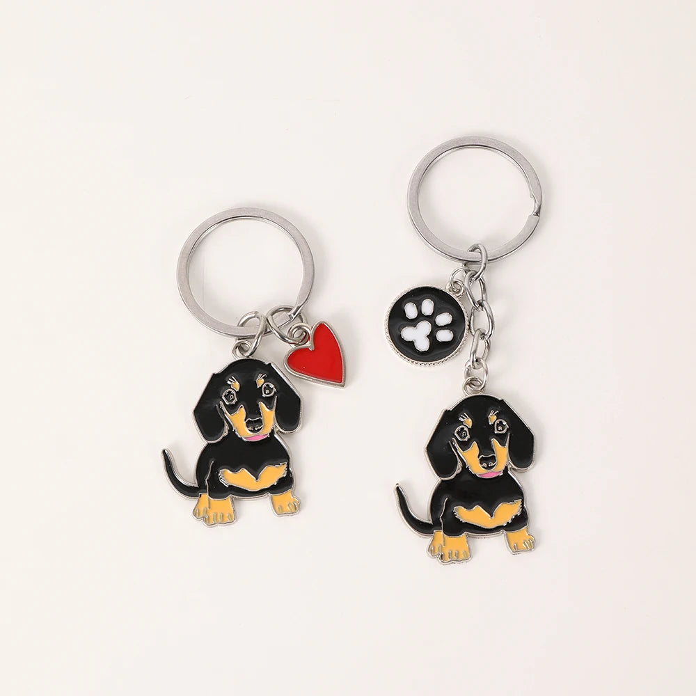 Cute Metal Dog Keychain