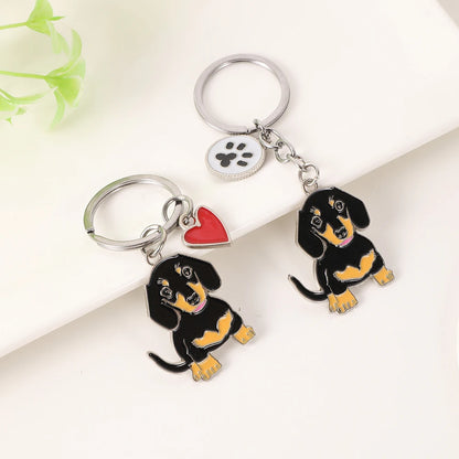 Cute Metal Dog Keychain