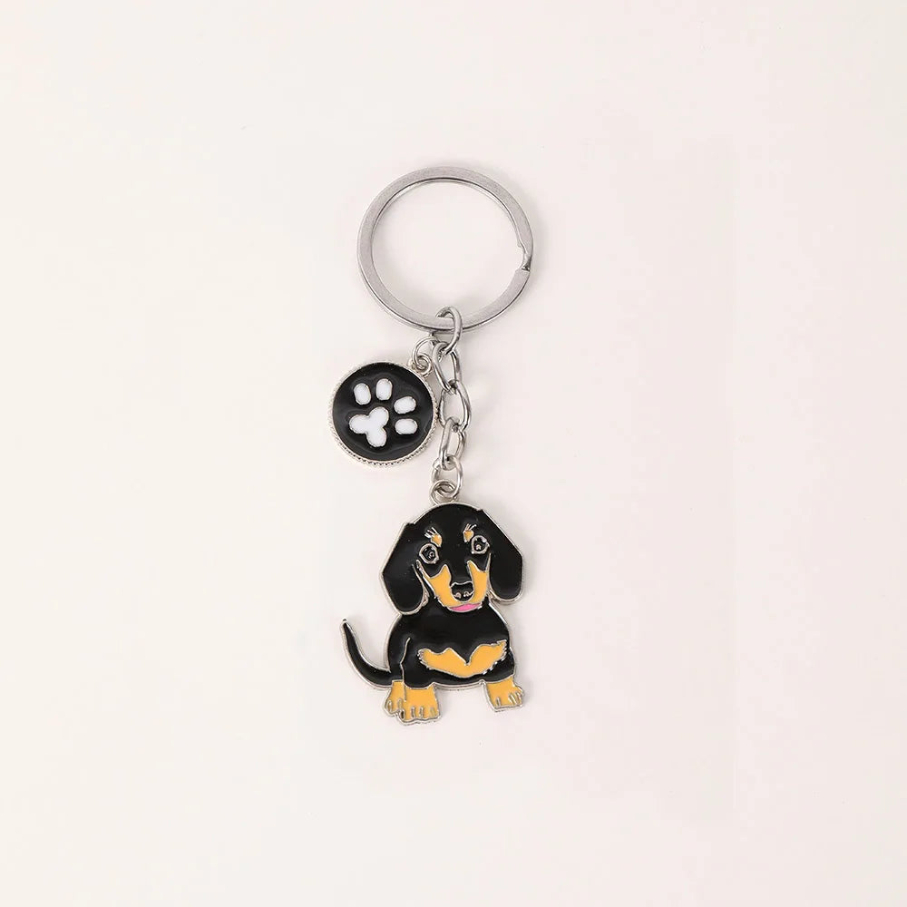 Cute Metal Dog Keychain