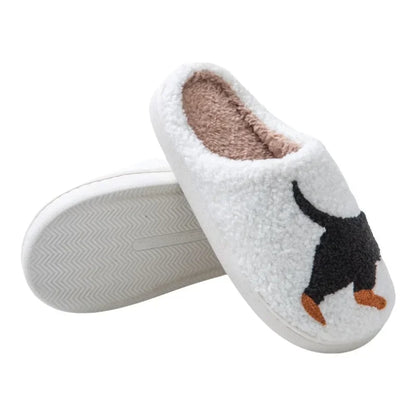 Dachshund Embroidered Unisex Winter Slippers