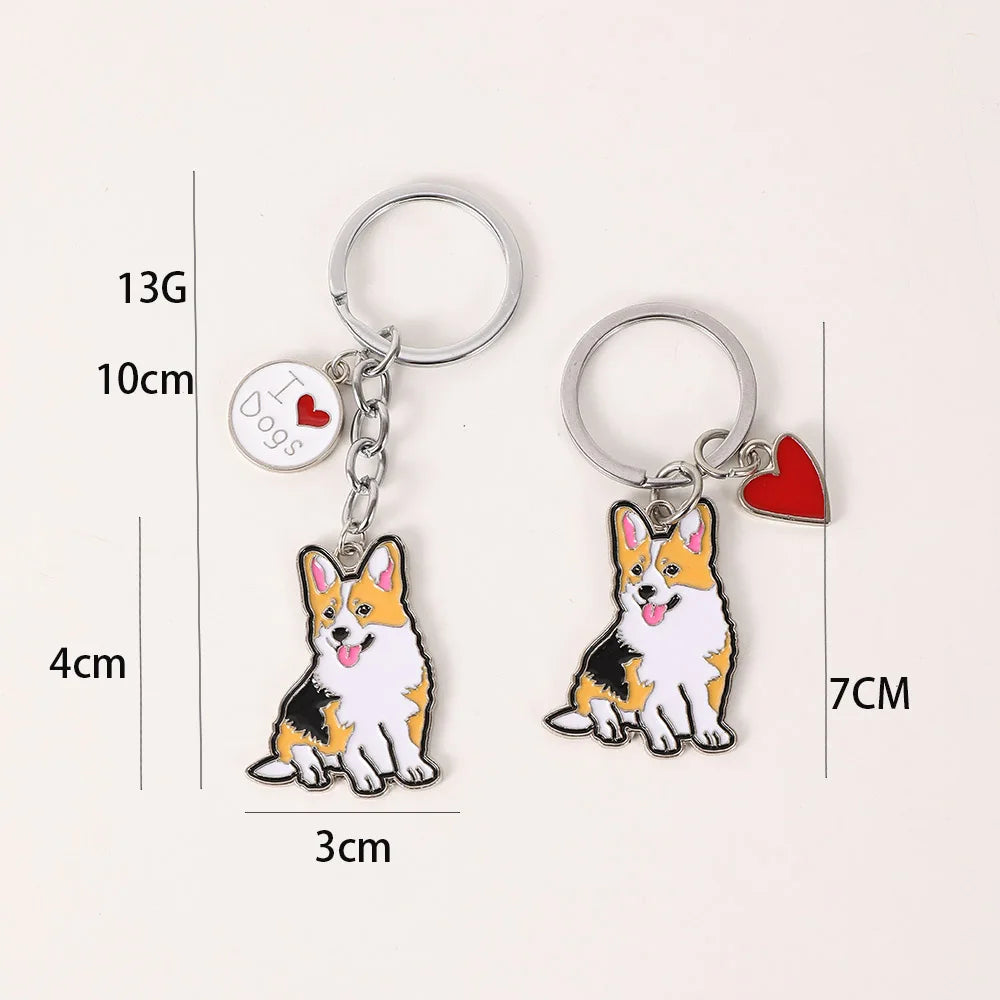 Cute Metal Dog Keychain