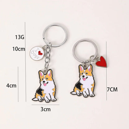 Cute Metal Dog Keychain