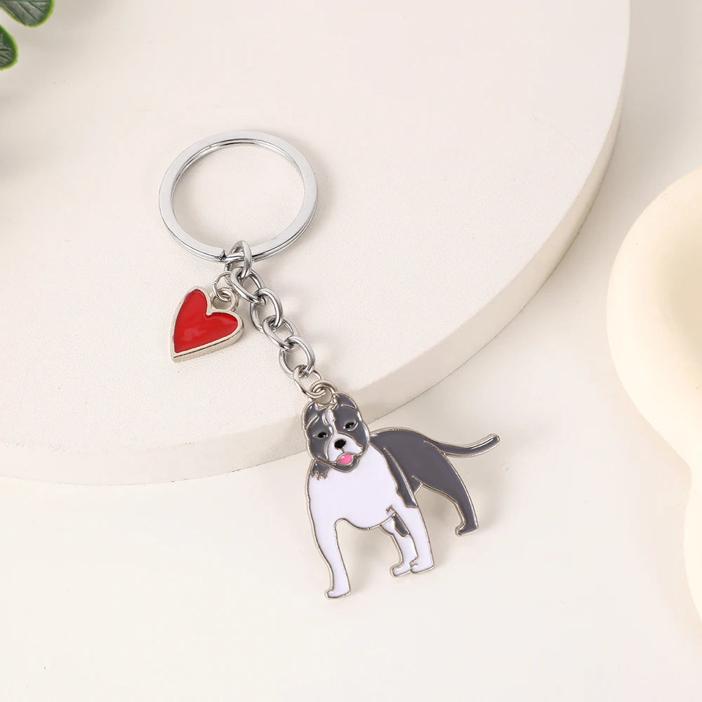 Cute Metal Dog Keychain