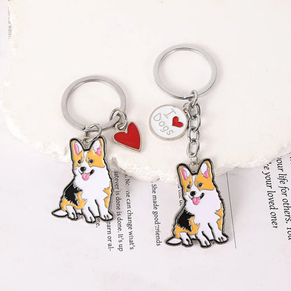 Cute Metal Dog Keychain