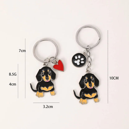 Cute Metal Dog Keychain