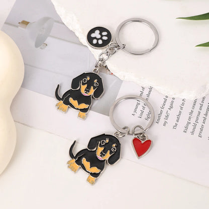 Cute Metal Dog Keychain