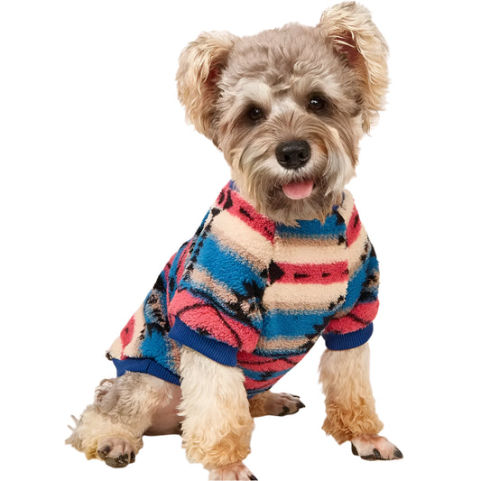PlushStripe Dog Sweatshirt