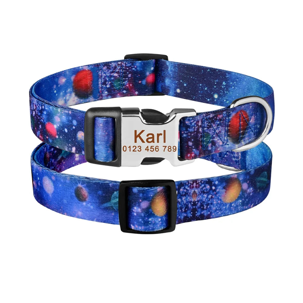 Patterned Personalised Dog Collar