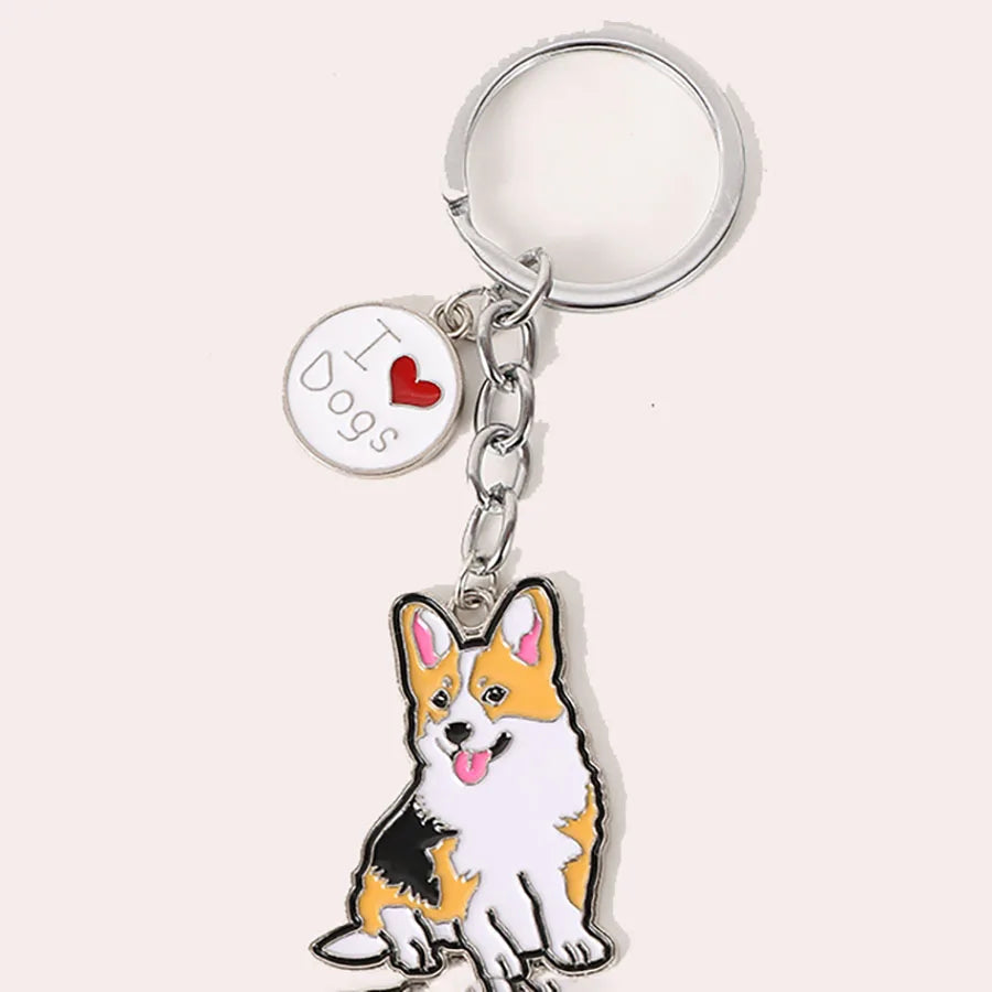 Cute Metal Dog Keychain