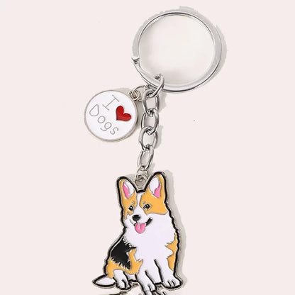 Cute Metal Dog Keychain