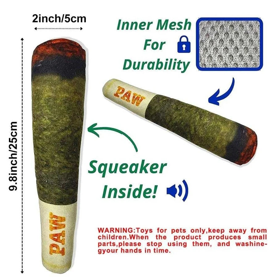 Squeaky Cigar Chew Dog Toy