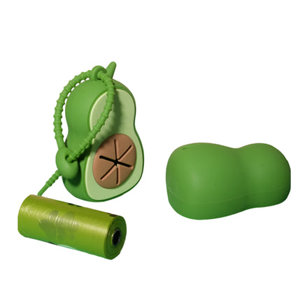 Avocado Dog Waste Bag Dispenser – Cute Poop Bag Holder with Leash Clip