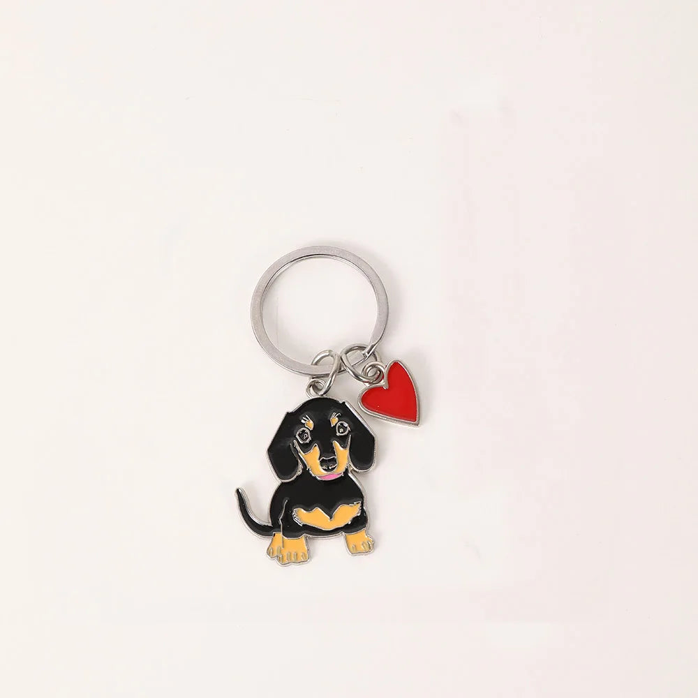 Cute Metal Dog Keychain