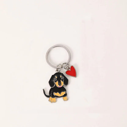 Cute Metal Dog Keychain