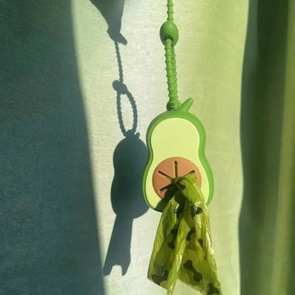 Avocado Dog Waste Bag Dispenser – Cute Poop Bag Holder with Leash Clip