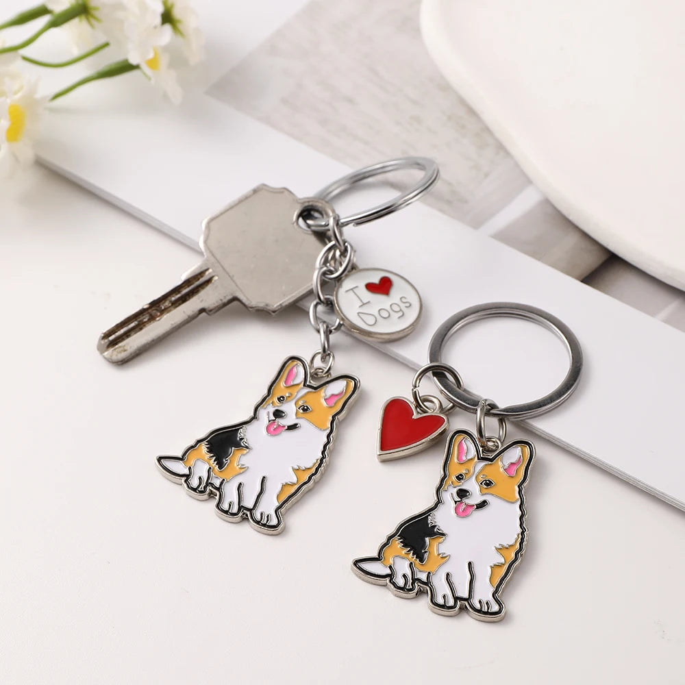 Cute Metal Dog Keychain