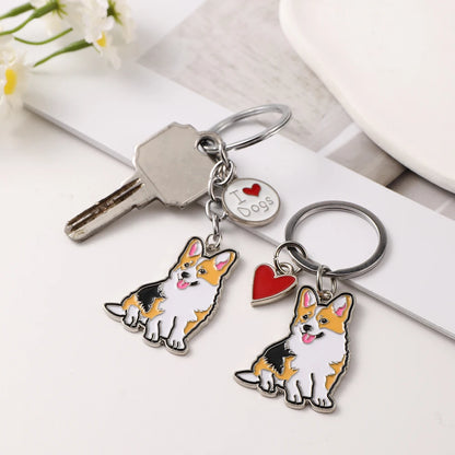 Cute Metal Dog Keychain
