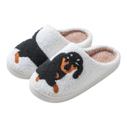 Dachshund Embroidered Unisex Winter Slippers